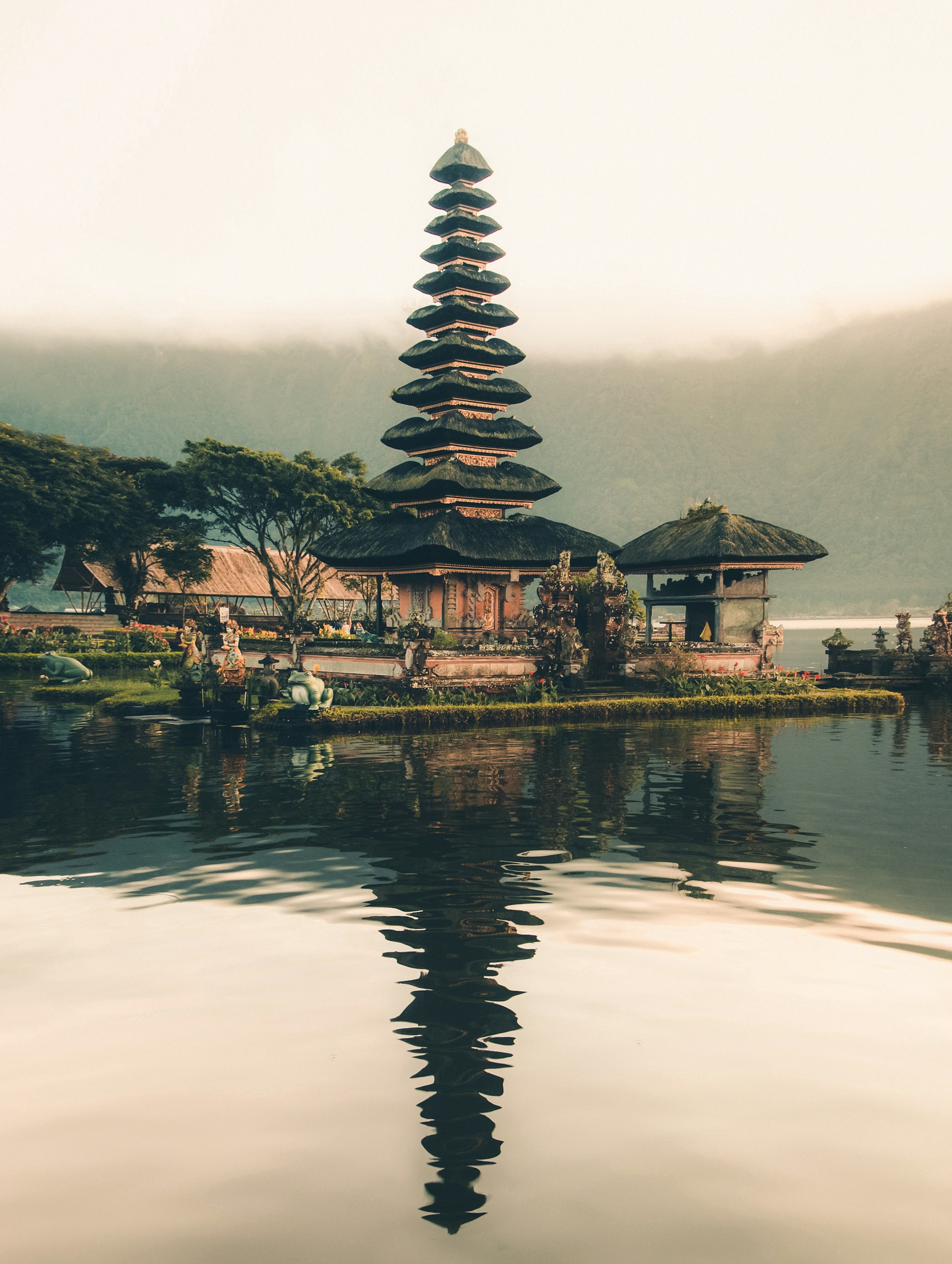 Bali Indonesia temples and rice terraces